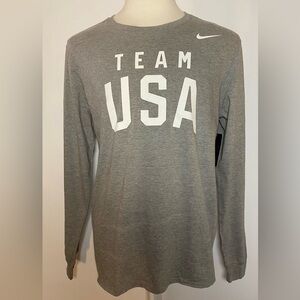 Nike Team USA men’s dark Heather Gray Long Sleeve Tee t-shirt size XL